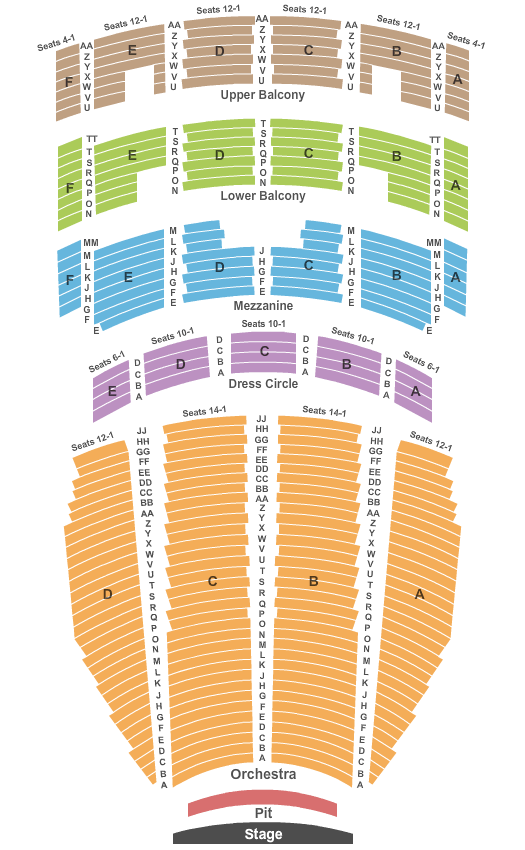 Seating chart for Arlene Schnitzer